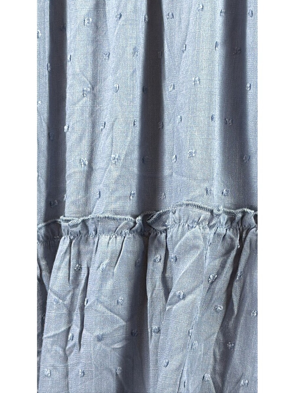 Lulus Blue Swiss Dot Tiered Mini Dress Sleeveless V-Neck Women Size XL - Picture 13 of 13
